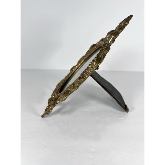 Antique Solid Brass Picture Frame  Oval Shaped, Rococo Style Frame Mate. - Picture 2 of 9